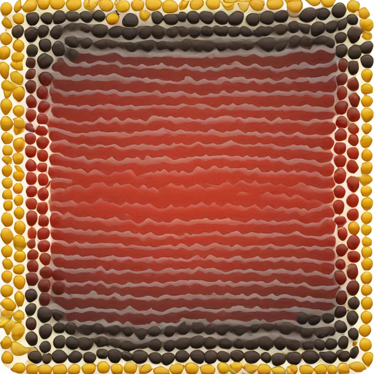 Wavy red and black rectangle with a yellow circle in the centre  emoji