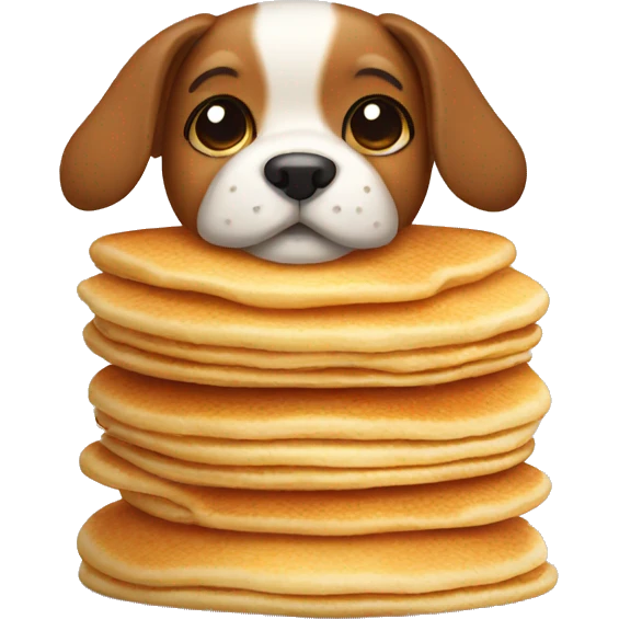Dog wearing pancakes  emoji