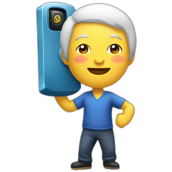 Chinois qui fait un téléphone emoji