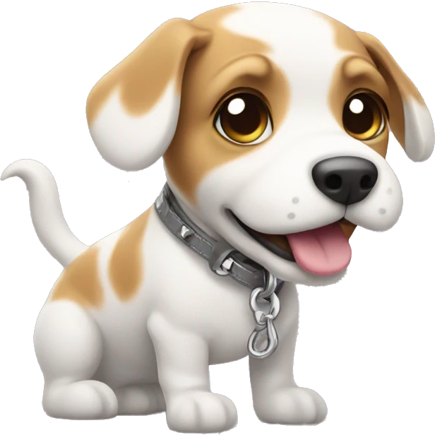 cute dog on leash emoji