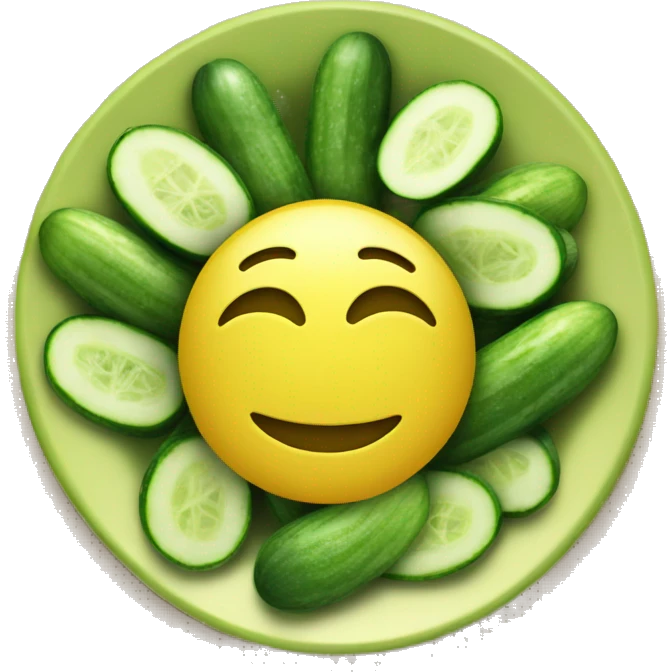 Smiley face with cucumbers emoji