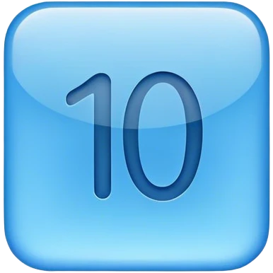"A blue colour square with rounded corners and the number 10 written on it." emoji