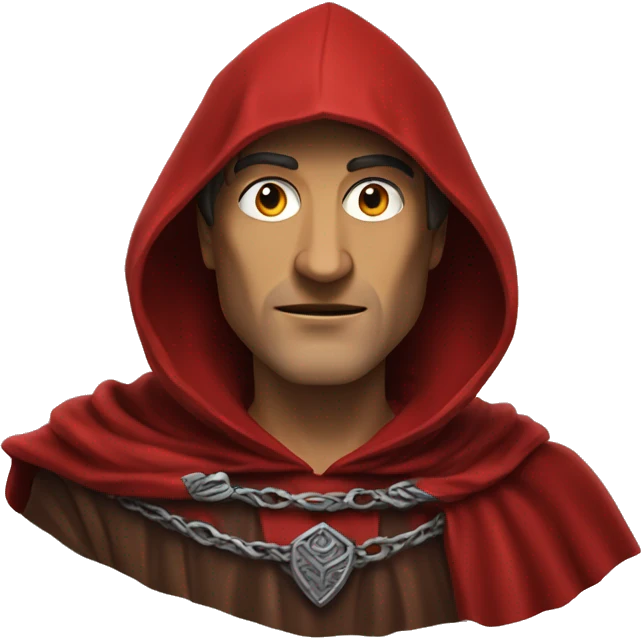 Dante Alighieri in a red hooded cloak emoji