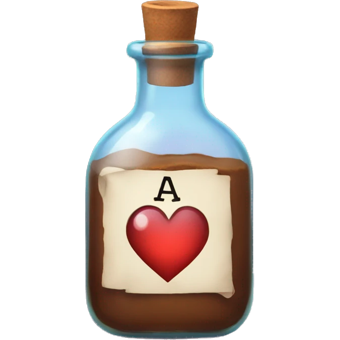 a potion that says" a remedy for broken hearts" on it emoji