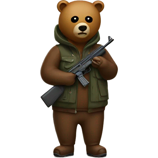 Bear with gun wearing ski mask  emoji