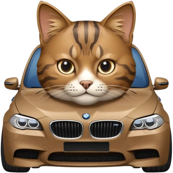 kedi bir bmw m5 kullanıyor emoji