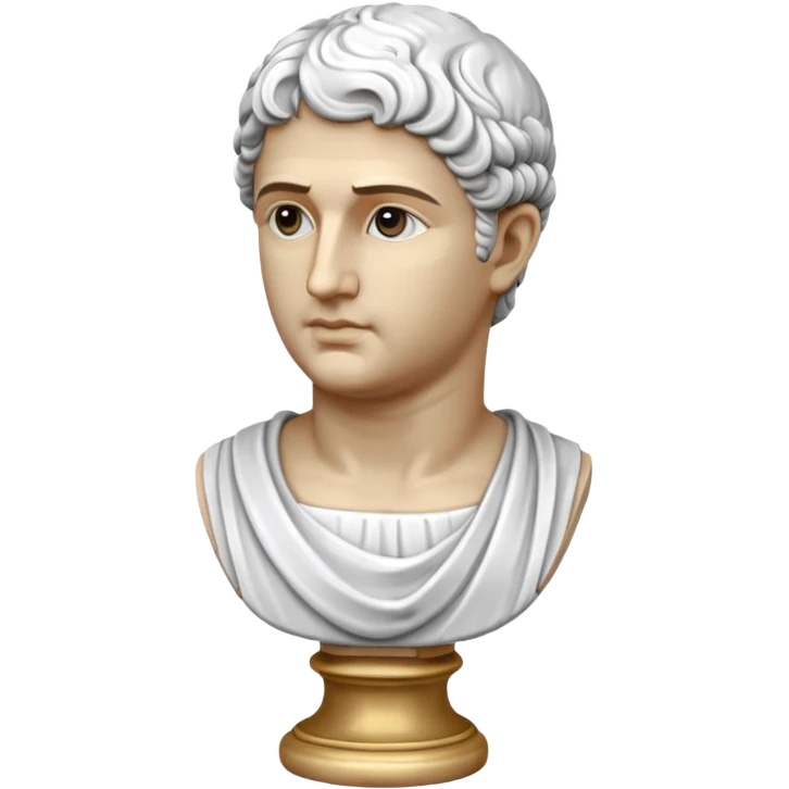 white classical roman bust, white stone emoji