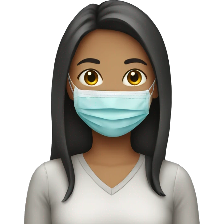 Girl Wearing face mask  emoji