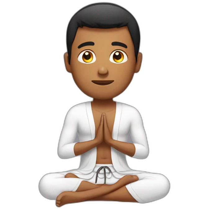  Indian male Athlete with abs doing meditation  emoji