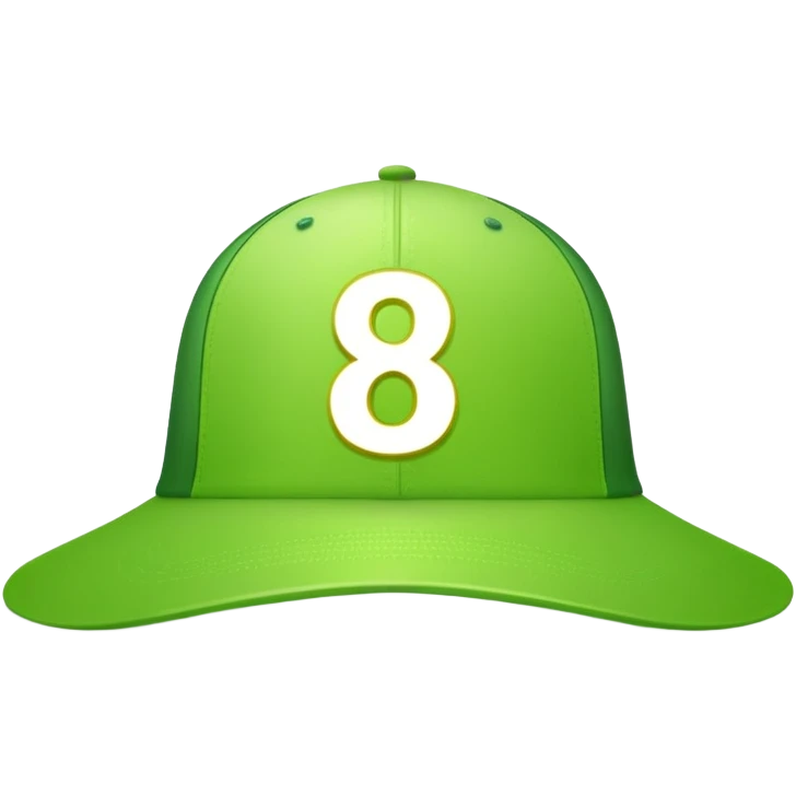 light lime cap with number “8” on it emoji