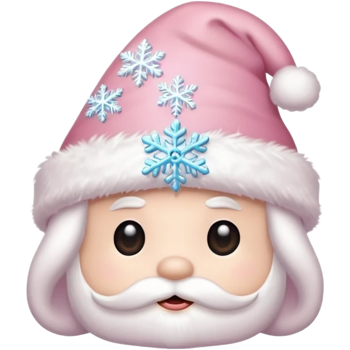 Light pink Santa hat with sparkly snowflakes  emoji