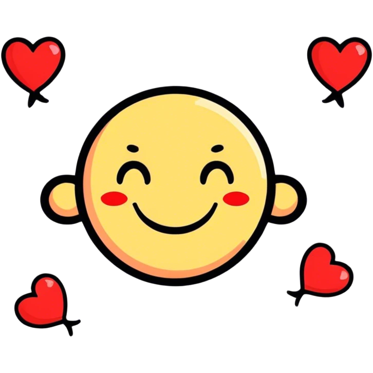 Smiling face with small red hearts around emoji