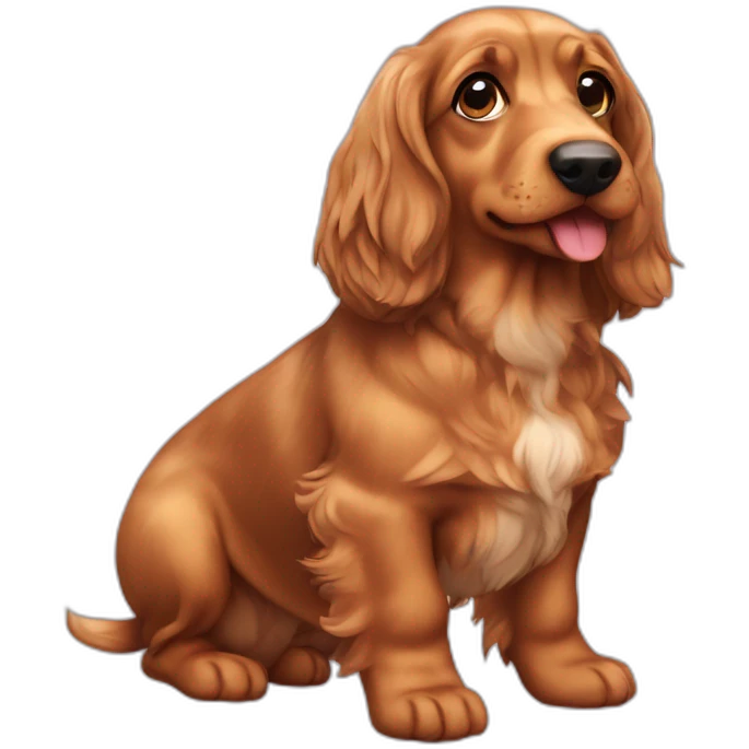 chubby puppy long hair teckel called zeus emoji