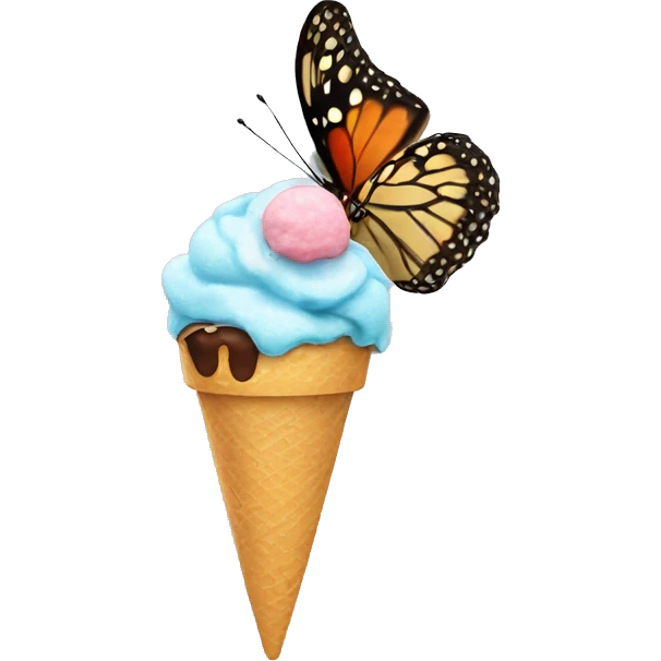 A butterfly eating ice cream  emoji