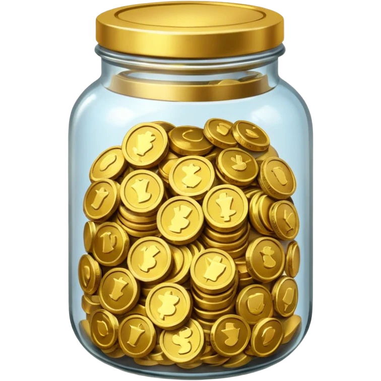 jar full of coins with nothing on them emoji