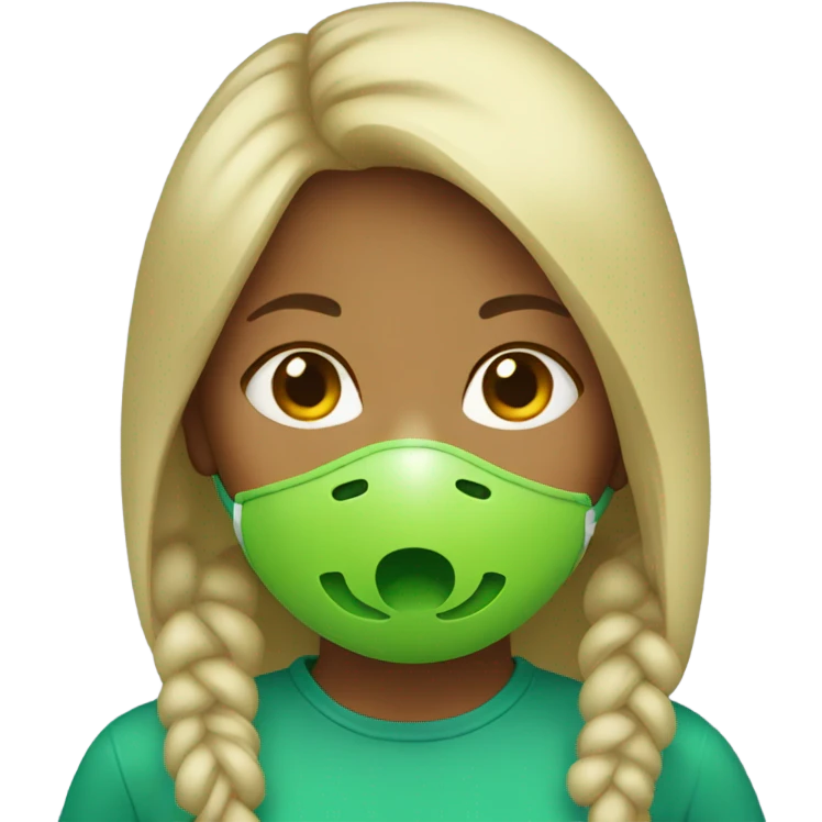 Girl with green pacifier  emoji