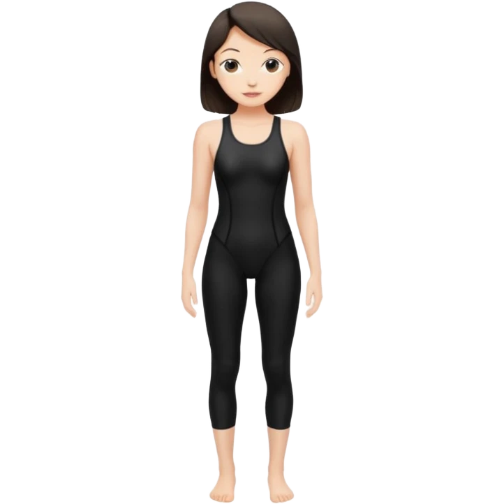 femme legging maillot de bain 1 pièce noir   emoji