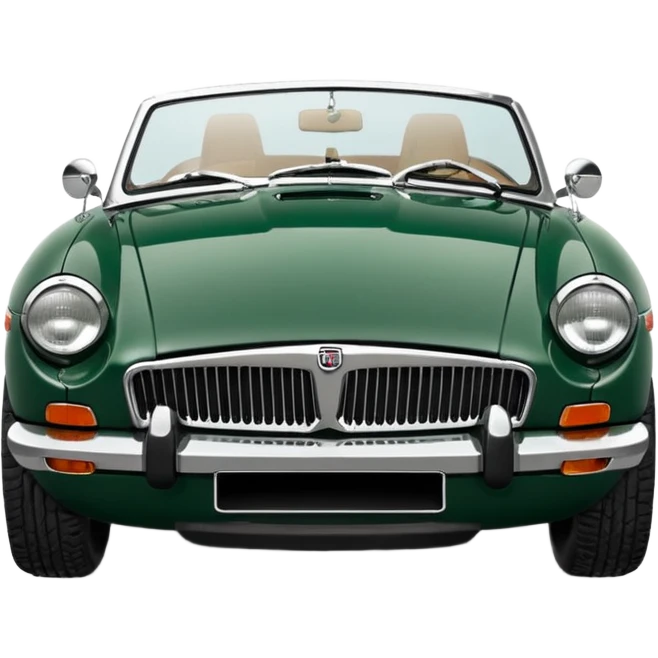 1977 Mgb roadster British racing green chrome bumper buiscit interior emoji