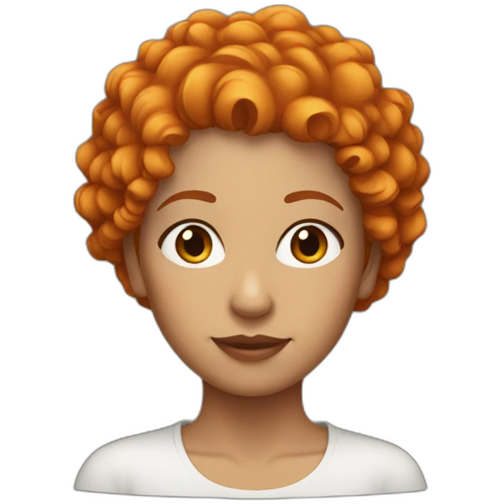Woman with very short orange Curly hair emoji