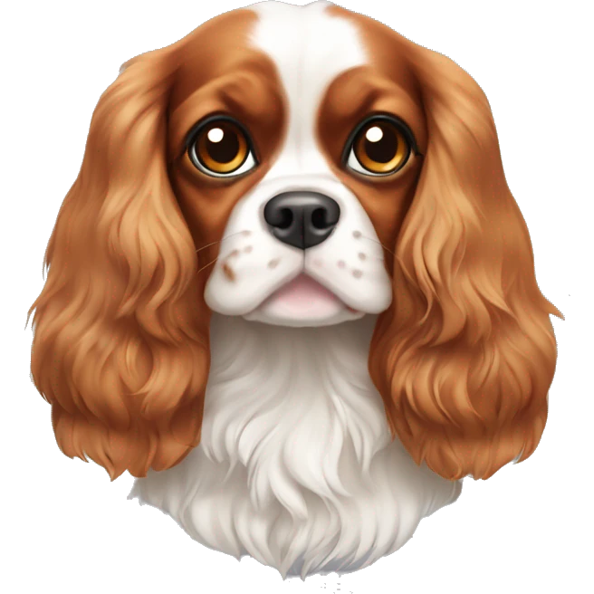 Cavalier King Charles spaniel with big ears  emoji