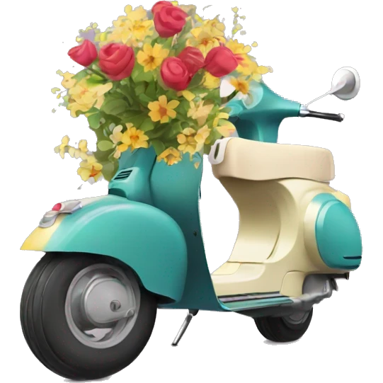 Vespa with flowers emoji