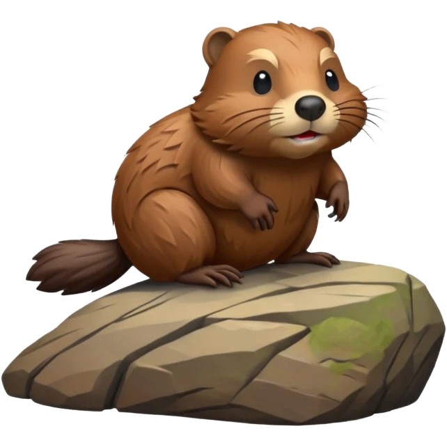 beaver on rock emoji