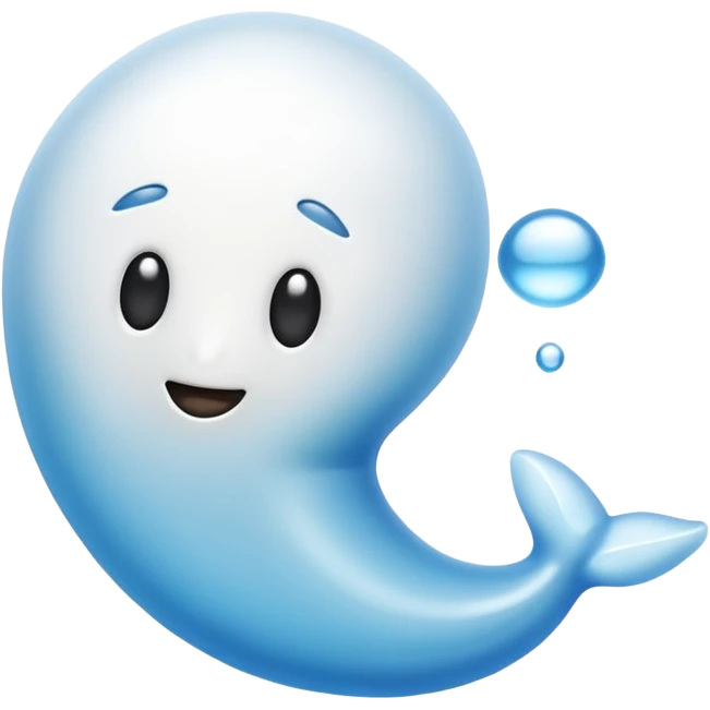 White Swimming sperm emoji emoji