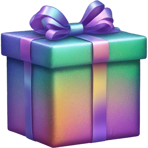 Iridescent christmas present emoji