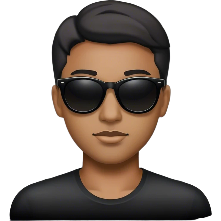 😛with sunglasses on in the color black  emoji