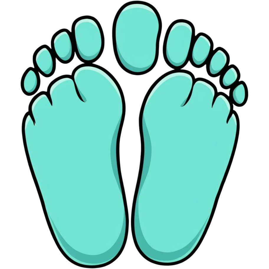 cute cartoon foot with five toes emoji