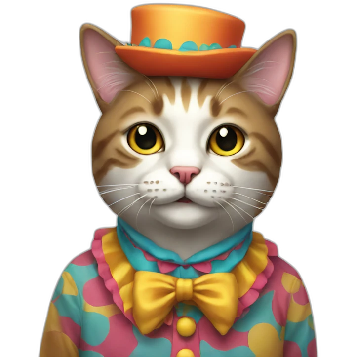 cat in a clown costume emoji