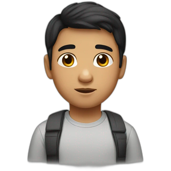 A boy, Child, fat, Arab, black hair, very short hair emoji