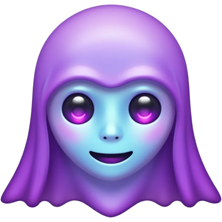 glitter cian and purple ghost emoji