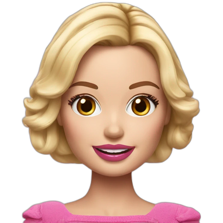 Margot Robbie playing barbie Doll emoji