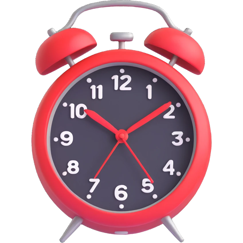 alarm principal color: #7f0fdb and #fe6601 emoji