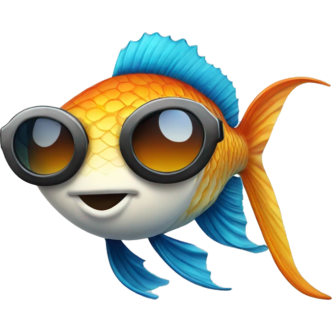 Cool fish with sunglasses  emoji