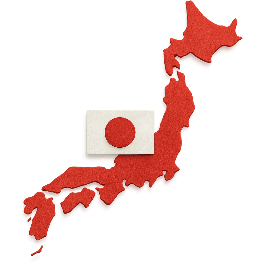 map of Japan with flag colors emoji