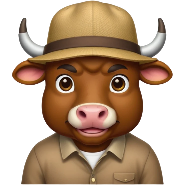 bull with shirt and hat emoji