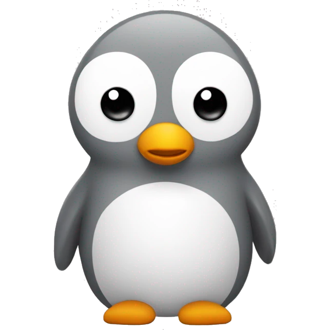 Pingouin gris et blanc avec un tout petit becs  emoji