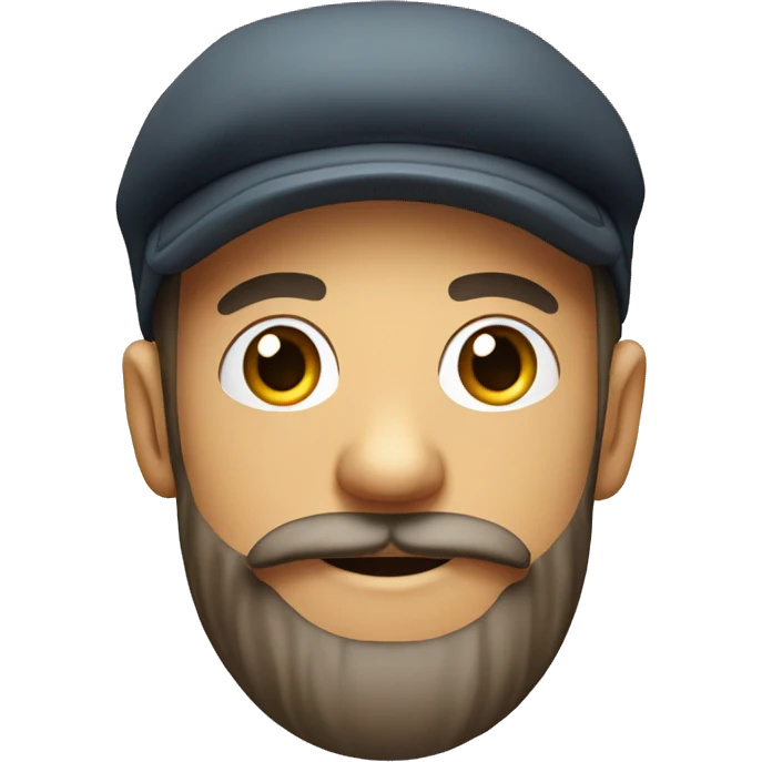 Smiling face with a flat cap and a beard emoji