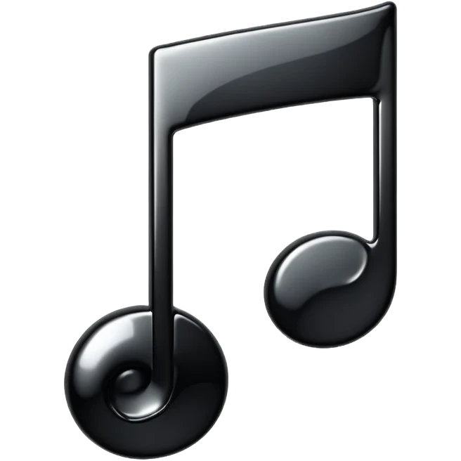 double musical note black emoji