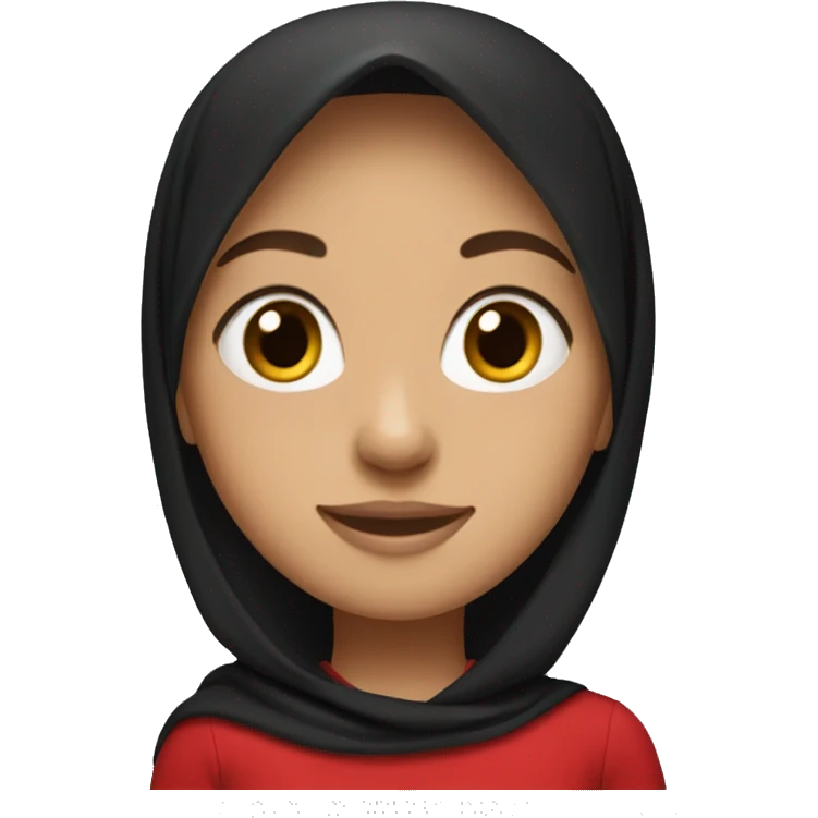 Make a fair-skinned girl wear a black hijab with a full red polo shirt emoji