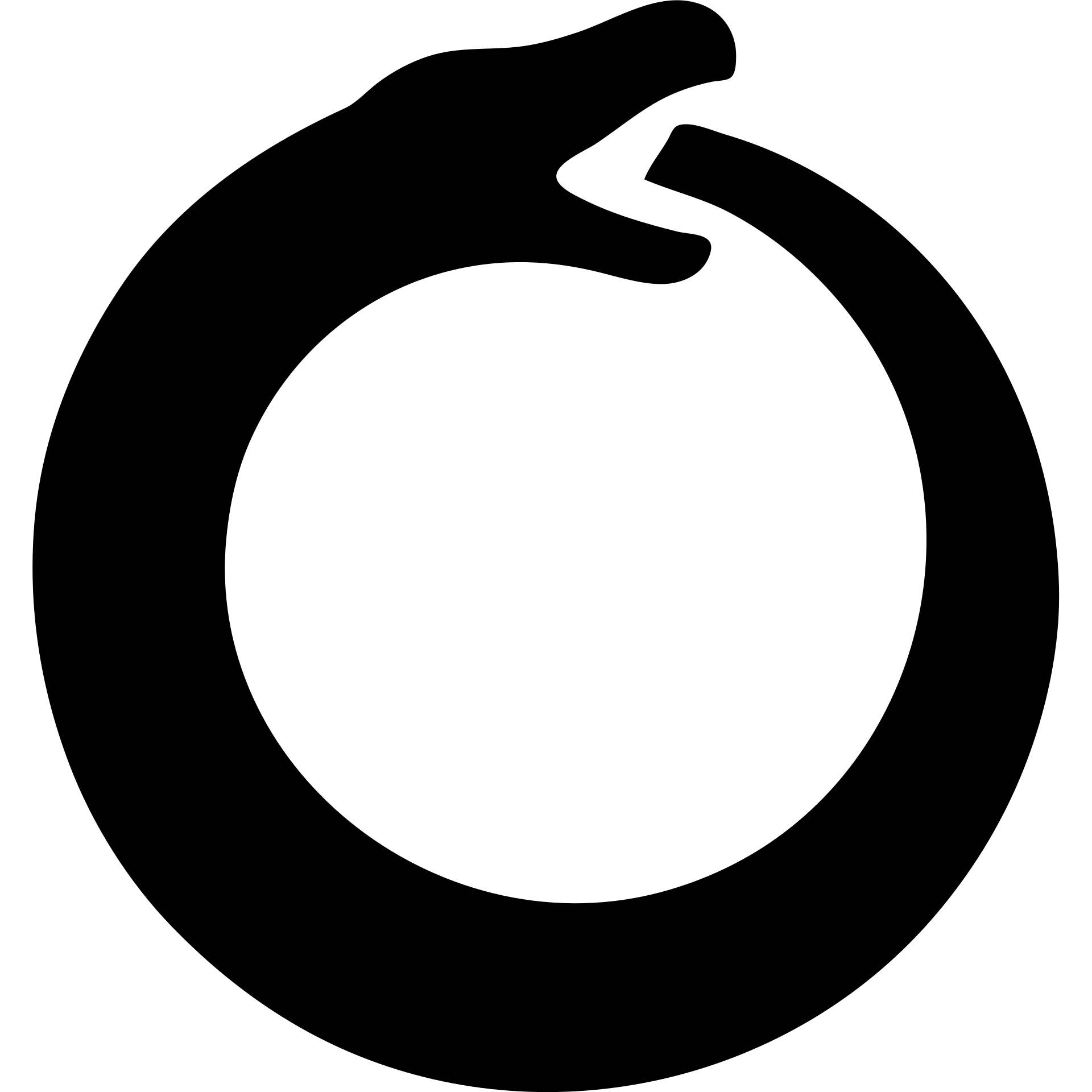 stylized ouroboros serpent eating its own tail, simple and bold design emoji