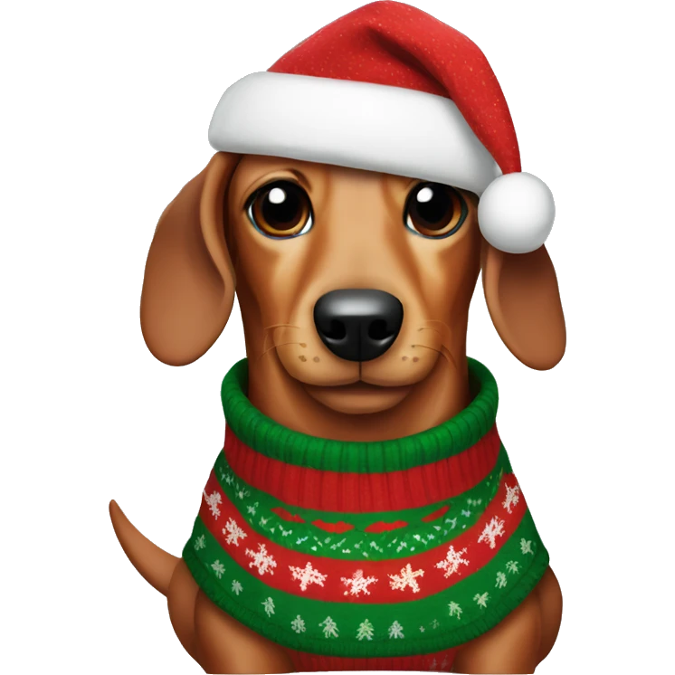 Sausage dog wearing a Christmas jumper  emoji