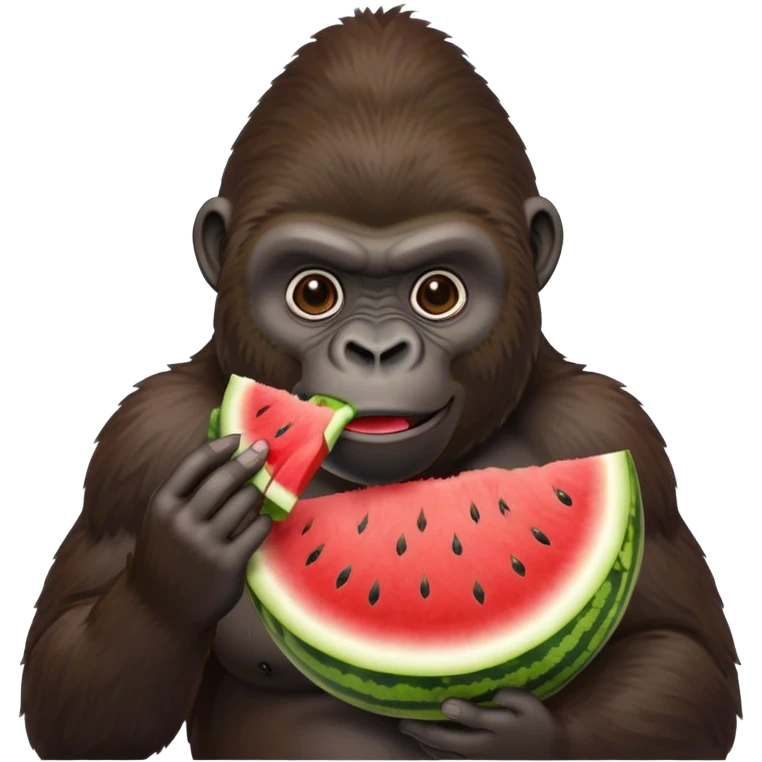 Gorilla eating watermelon  emoji