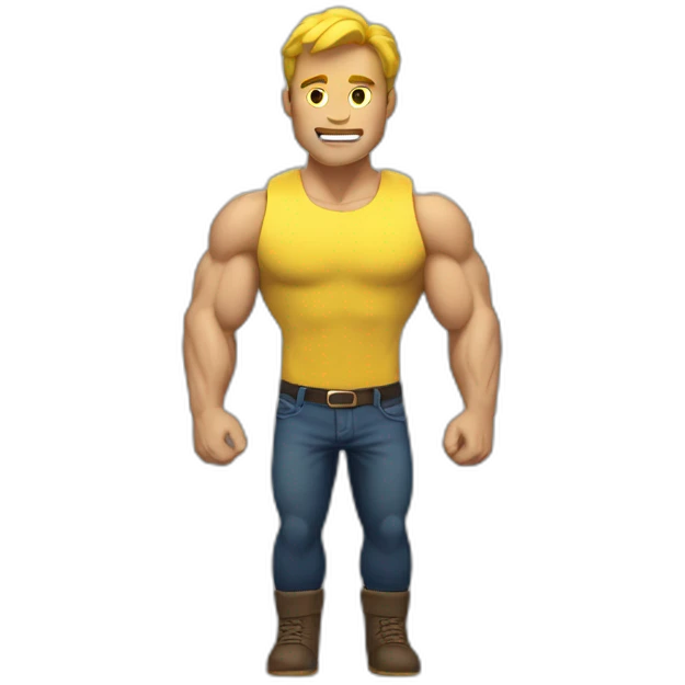 Homme musclé jaune emoji