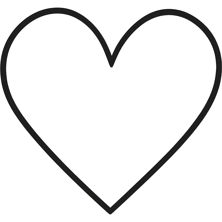 hand-drawn outlined icon of a heart emoji