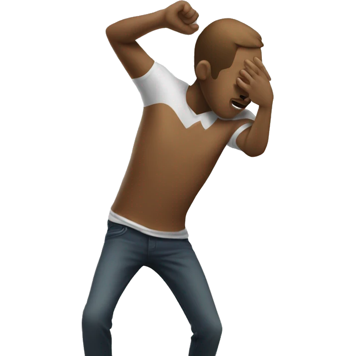 A human doing the dab emoji