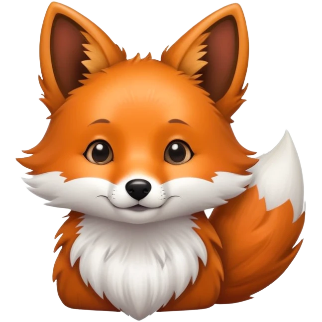A dog that look like fox with a heart in the back white  emoji