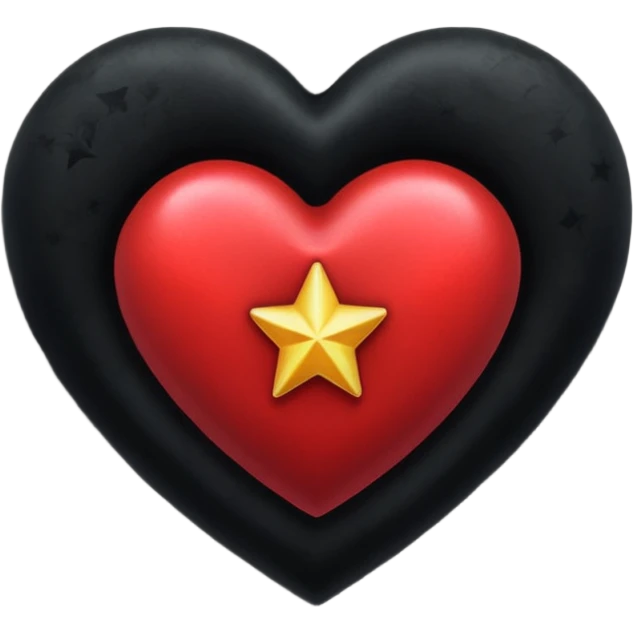heart with a dark star and velvet texture emoji